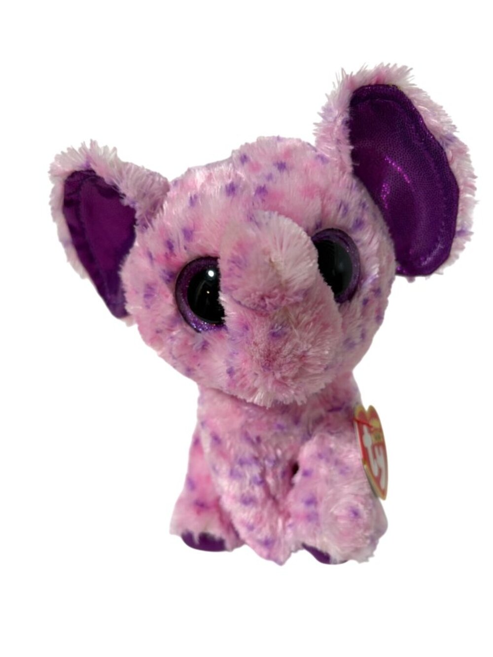 New Ty Beanie Boos Plush ELephant Eva Silk Purple Pink Stuffed Animal Doll Toy T